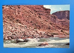 Vintage Colorado River Rafting PETLEY PostCard Lees Ferry to Grand Canyon AZ 60s - Picture 1 of 2