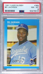 1987 Fleer Factory Set Glossy Bo Jackson #369 PSA 8