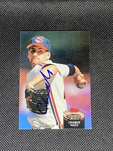 Charles Nagy Cleveland Indians Signed Auto 1992 Topps Stadium Club Card #389 COA - Picture 1 of 3