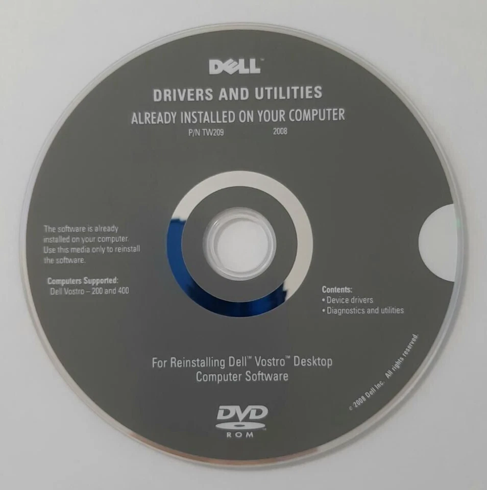 DELL Vostro 200 and 400 Drivers and Utilities DVD TW209 - Bild 1 von 1
