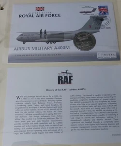 History of the Royal Air Force Airbus Military A400M Mercury coin cover - Picture 1 of 5