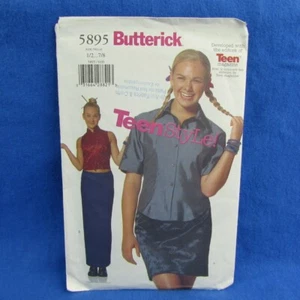 Teen Style Mini Maxi Skirt 1/2 3/4 5/6 7/8 Butterick 5895 Very Easy Uncut Sewing - Picture 1 of 6