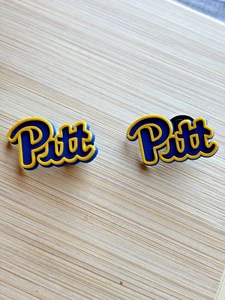 Two University of Pittsburgh Panthers New Clog Shoe Charms Free Shipping PITT - Picture 1 of 4
