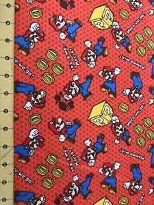 2015 Mamma Mia Nintendo Flannel fabric Sold By The Yard #1421 - Picture 1 of 1