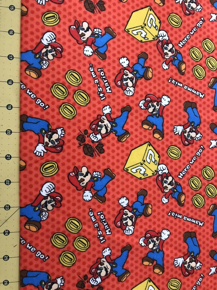 2015 Mamma Mia Nintendo Flannel fabric Sold By The Yard #1421 - Image 1 of 1