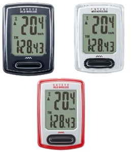 CatEye VELO WIRELESS CC-VT230W Bike Bicycle Computer Black/White/Red - Zdjęcie 1 z 4