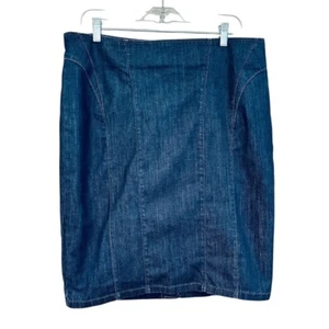 Ann Taylor Denim Bleistiftrock Damen 14 blau Stretch Reißverschluss hinten Karriere Freizeit - Bild 1 von 6