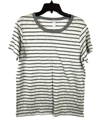 Top de manga corta a rayas gris Alternative para mujer talla 2XL Foto 1 de 3