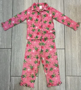 Steve Girls Pink Pajama Set 2 Piece Pant & Shirt, Stars & Frogs Size 5/6, Cute! - Picture 1 of 22