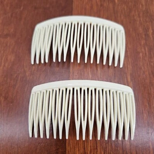 Goody Hair Seitenkämme Kant Slip 80er 90er Vintage weiß 3" Kunststoff USA 2er Set - Bild 1 von 4