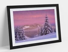 PINK MORNING LANDSCAPE GORGANY PHOTOGRAPHY -FRAMED WALL ART POSTER PRINT 4 SIZES