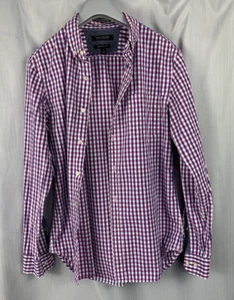 Banana Republic Men Shirt Small Pink & Purple Grant Fit Button Up, long sleeve - Picture 1 of 12