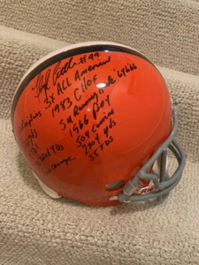 FLOYD LITTLE SIGNED FULL SIZE SYRACUSE HELMET+JSA RARE 12 INSCRIPTIONS - Picture 1 of 4