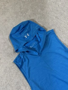 Mens Under Armour XL Blue Loose HeatGear Hooded Sleeveless Gym Workout Flawless - Picture 1 of 8