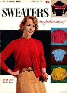 KNIT SWEATER Patterns SKI SET w/ BEANIE Petal Yoke Cardigan CLASSIC V NECK More! - Picture 1 of 11