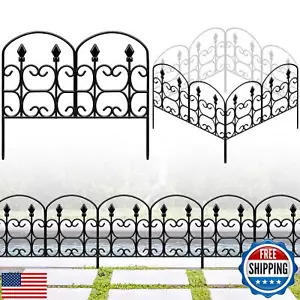 Garden Fence, 10.8ft(L) x 24.5in(H) Garden Fencing Animal Barrier, Arched Rus - Picture 1 of 5