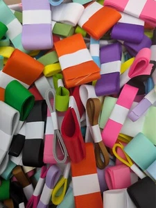 20 meters of plain grosgrain ribbon - Various colours and sizes - Mixed bundle - Picture 1 of 6