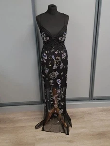Reclaimed Vintage limited edition cami dress with lattice detail size 10 black - Picture 1 of 12