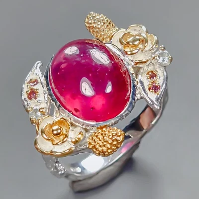 Handmade 8 ct+ Ruby Ring 925 Sterling Silver Size 8 /R431065 - Image 1 of 4