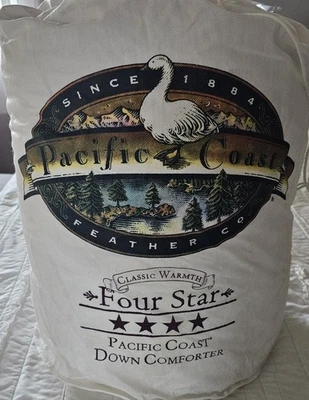 Pacific Coast King Down Comforter White Quilted 4 Star Warm 600 Fill Luxury - Image 1 of 4