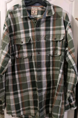 Camisa para hombre Red Head Brand Co. verde lisa con botones XLT Foto 1 de 4