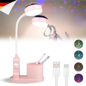 Kinder Schreibtischlampe Leselampe LED Tischlampe mit Stifthalter und Projektion - Bild 1 von 16