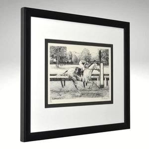 Mark Kenyon Saratoga Horse Racing Signed Print #48/100 — Framed 16x18 (1991) - Picture 1 of 5
