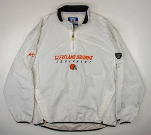 Reebok Cleveland Browns 1/4 Zip White Pullover Men's Size Large - Picture 1 of 2