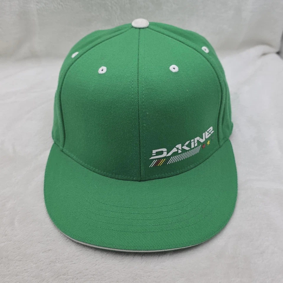 Dakine Hat Cap Fitted Mens 7 1/4-7 5/8 Green Flexfit 210 Flat Brim Logo - Image 1 of 4