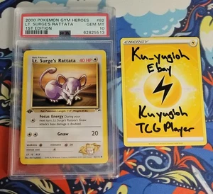 2000 Gym Heroes Lt. Surge's Rattata 1st Edition #82 82/132 PSA 10 LOW POP:75!! - Bild 1 von 2