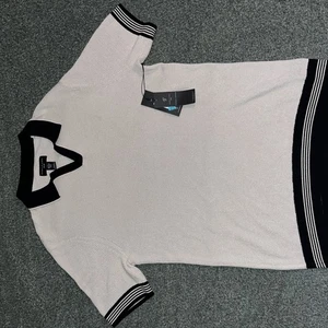 Shaquille O'Neal XLG B&T Mens White Texture Johnny Short Sleeve Polo Shirt XLG - Picture 1 of 4