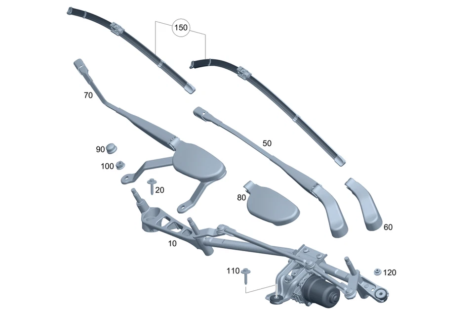 正品梅赛德斯-奔驰零件套件 Wiper Blade 247-820-05-02 — 第 1/1 张图片