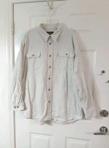 Camisa de gamuza pelirroja con botones manga larga bolsillos con solapa para hombre 2XL blanco grisáceo - Imagen 1 de 6