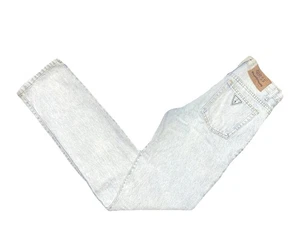 Vintage USA Guess Herren blau Jeans 29 Acid helle Waschung Mes 30 9/16x35 3/4 Farbspuren - Bild 1 von 20