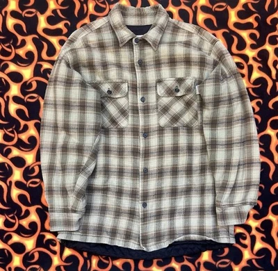 90-е Stüssy клетчатая куртка на пуговицах с нагрудными карманами и стеганой подкладкой США L - Изображение 1 из 4