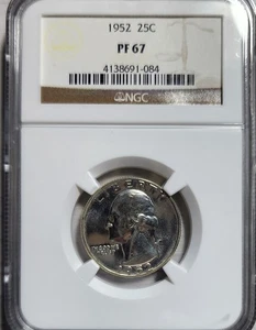 1952 NGC PF 67 Washington Quarter Proof PR Twenty Five Cents 25C (M204) - Bild 1 von 4