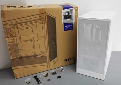NZXT H5 Flow 2024 Compact ATX Mid-Tower Airflow PC Case - White - Image 1 of 4