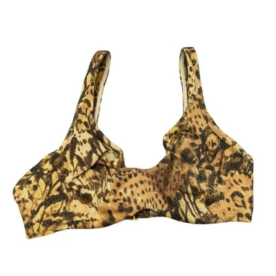 Victoria's Secret Top de Baño Marrón Estampado Animal Brillante Talla 36D Foto 1 de 3