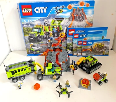 Lego 60124 City : Volcano Exploration Base 100% Complete with box & instructions - Image 1 of 4