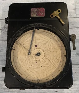 Registratore vintage Bristol modello 40M grafico 93 orologio 24 ore su 24 PARTI/RIPARAZIONE - Foto 1 di 19