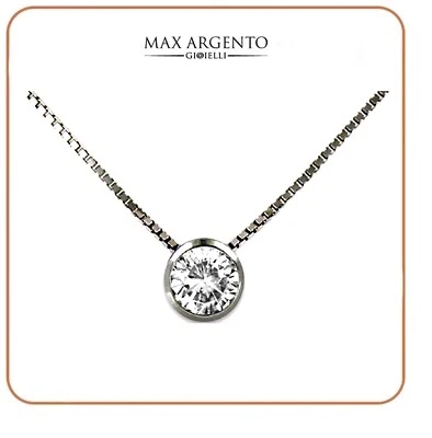 Collana Punto Luce Gioielli Donna in Argento 925 Rodiato Oro Bianco - Immagine 1 di 4