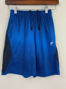 Boys Youth Size Small S Fila Sport Shorts Blue Gray Basketball Drawstring Waist  - Picture 1 of 6