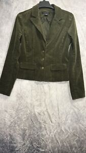 calvin klein womens corduroy Green Blazer Size Medium Three Button Jacket 