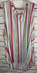 NWT Lane Bryant Women's Size 38/40 White/Multicolor Sleeveless Tank Top - Picture 1 of 6
