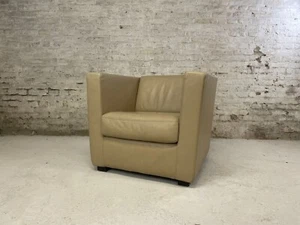 IBFOR Leder Sessel P2.4 / Kubisch / Beige / Vintage Gebraucht Büro Office Relax - Bild 1 von 17