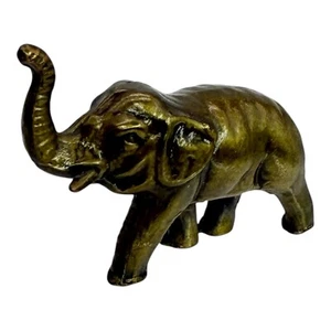 Statua elefante bronzo K&O Co vintage tronco portafortuna ciondolo decorazione - Foto 1 di 8