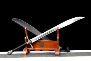 Espada de ejercicio espada ancha hoja manganeso borde de acero cosplay glaive real DAO - Imagen 1 de 16