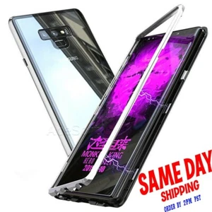 For Samsung Galaxy Note 9 Magnetic Adsorption Metal 9H Tempered Glass Case USA - Picture 1 of 4