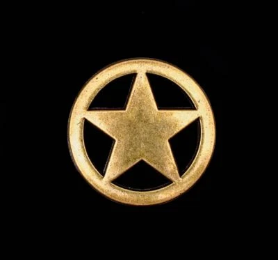 CONCHO-WORLD.DE 5 Stück Concho Nieten zum Schrauben Ziernieten Texas Star 19 mm gold