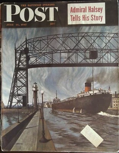 The Saturday Evening Post June 14, 1947 John Atherton FRONT COVER ONLY - Picture 1 of 1